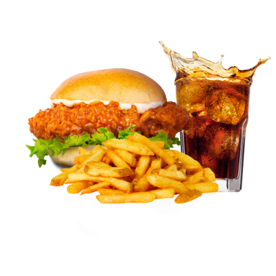Spicy Drip Dip Chicken Burger Meal